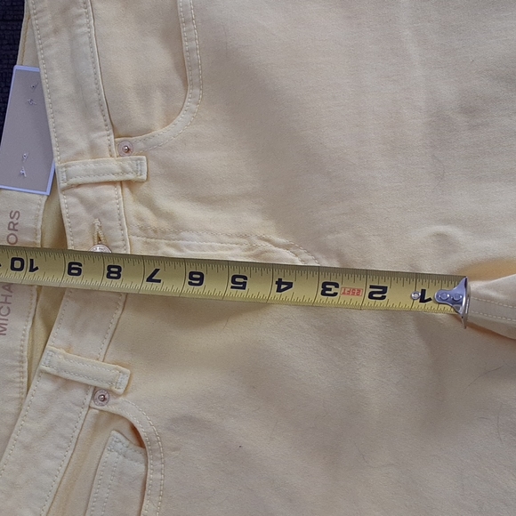 NWT Michael Kors Izzy Skinny Yellow Jeans - Picture 3 of 9